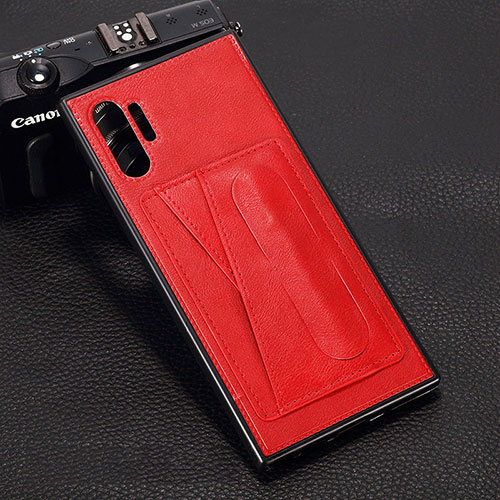 Soft Luxury Leather Snap On Case Cover R02 for Samsung Galaxy Note 10 Plus 5G Red