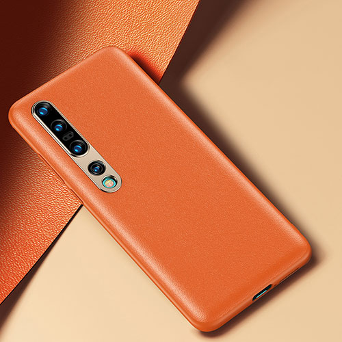 Soft Luxury Leather Snap On Case Cover R02 for Xiaomi Mi 10 Pro Orange