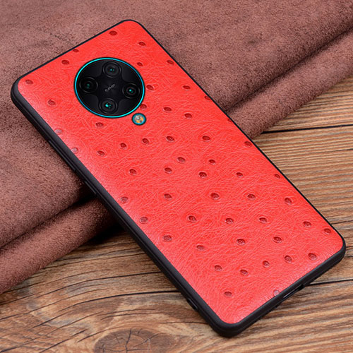 Soft Luxury Leather Snap On Case Cover R02 for Xiaomi Redmi K30 Pro 5G Red