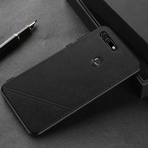 Soft Luxury Leather Snap On Case Cover R03 for Huawei Honor V20 Black