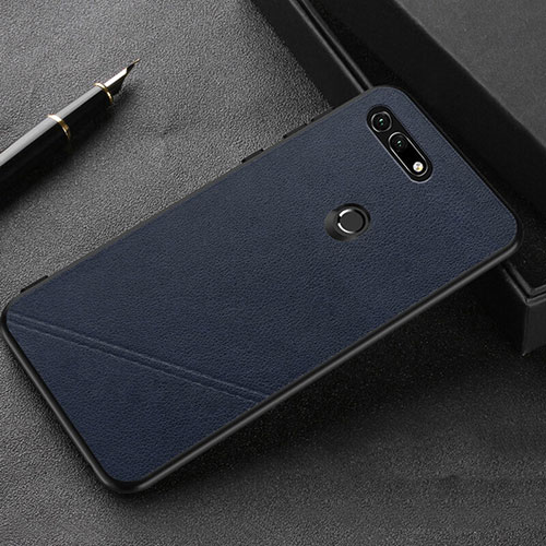 Soft Luxury Leather Snap On Case Cover R03 for Huawei Honor View 20 Blue