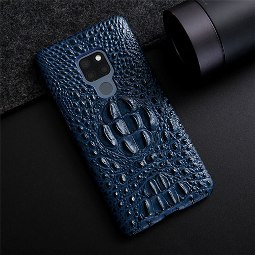 Soft Luxury Leather Snap On Case Cover R03 for Huawei Mate 20 Blue