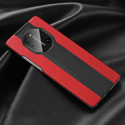 Soft Luxury Leather Snap On Case Cover R03 for Huawei Mate 40 Pro Red