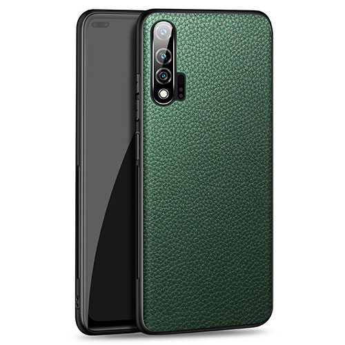 Soft Luxury Leather Snap On Case Cover R03 for Huawei Nova 6 Green