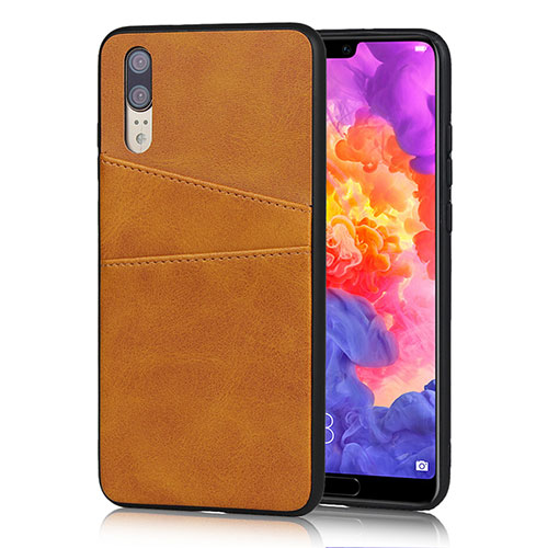 Soft Luxury Leather Snap On Case Cover R03 for Huawei P20 Orange