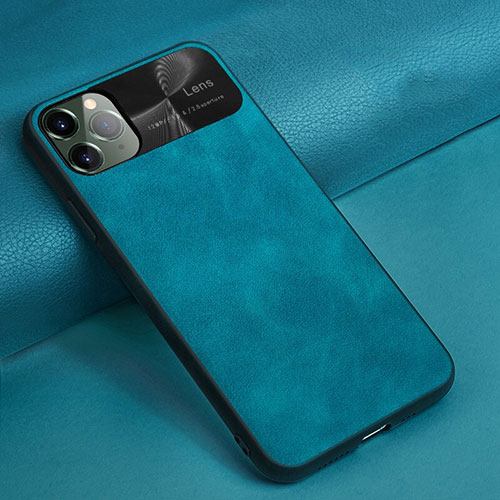 Soft Luxury Leather Snap On Case Cover R04 for Apple iPhone 11 Pro Blue