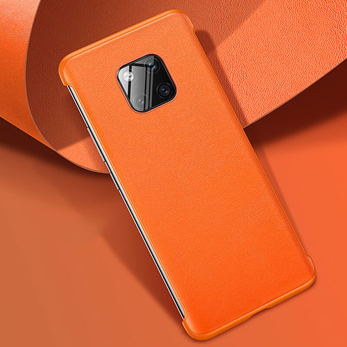 Soft Luxury Leather Snap On Case Cover R04 for Huawei Mate 20 Pro Orange