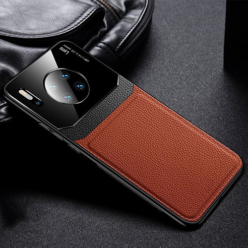 Soft Luxury Leather Snap On Case Cover R04 for Huawei Mate 30 Pro 5G Brown