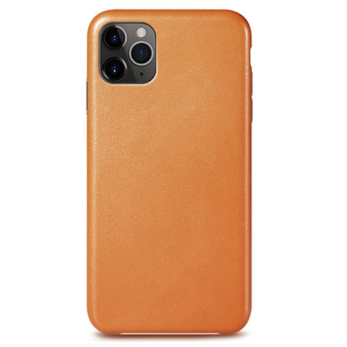 Soft Luxury Leather Snap On Case Cover R05 for Apple iPhone 11 Pro Orange