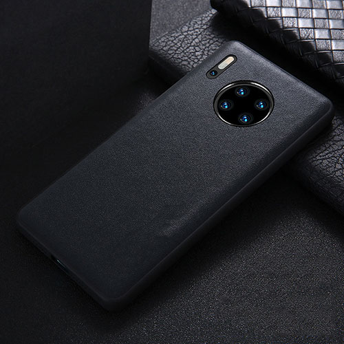 Soft Luxury Leather Snap On Case Cover R05 for Huawei Mate 30 Pro 5G Black