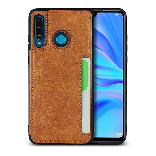 Soft Luxury Leather Snap On Case Cover R05 for Huawei Nova 4e Orange