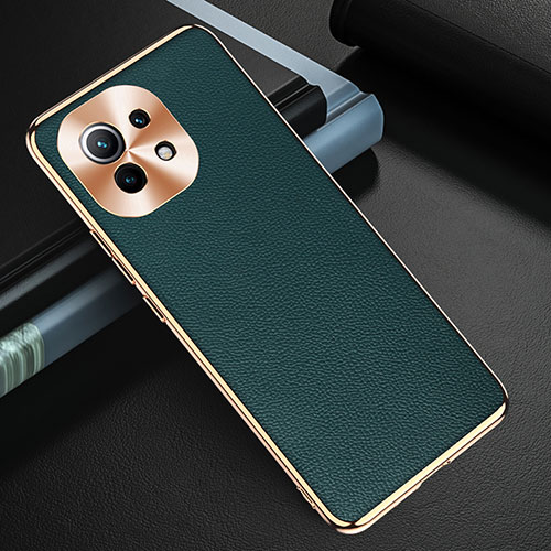 Soft Luxury Leather Snap On Case Cover R05 for Xiaomi Mi 11 Lite 4G Green