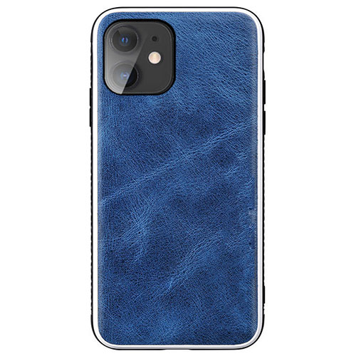 Soft Luxury Leather Snap On Case Cover R06 for Apple iPhone 11 Blue