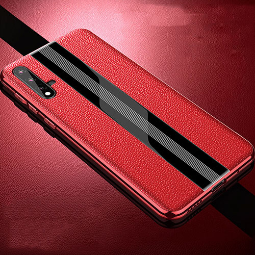 Soft Luxury Leather Snap On Case Cover R06 for Huawei Nova 5 Red
