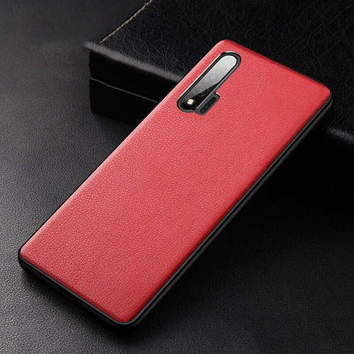 Soft Luxury Leather Snap On Case Cover R06 for Huawei Nova 6 Red