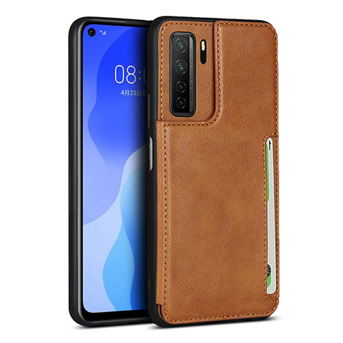 Soft Luxury Leather Snap On Case Cover R06 for Huawei Nova 7 SE 5G Orange