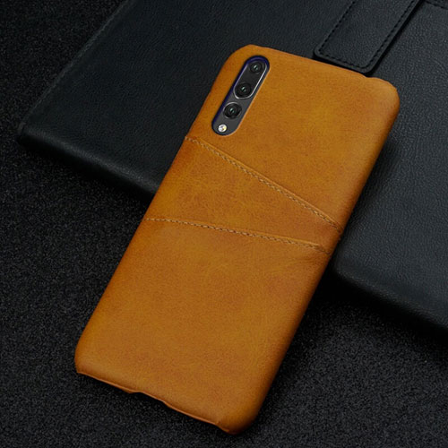 Soft Luxury Leather Snap On Case Cover R06 for Huawei P20 Pro Orange