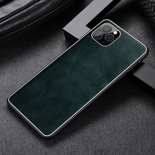 Soft Luxury Leather Snap On Case Cover R07 for Apple iPhone 11 Pro Green