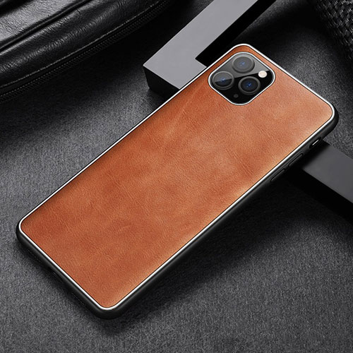 Soft Luxury Leather Snap On Case Cover R07 for Apple iPhone 11 Pro Max Orange