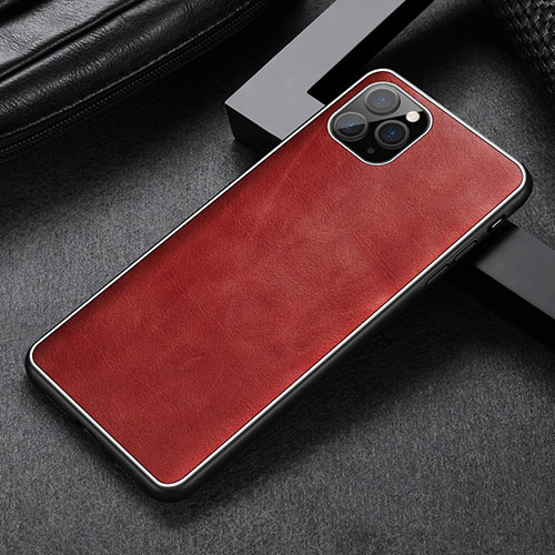 Soft Luxury Leather Snap On Case Cover R07 for Apple iPhone 11 Pro Max Red