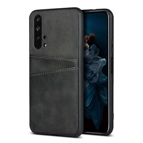 Soft Luxury Leather Snap On Case Cover R07 for Huawei Honor 20 Pro Black