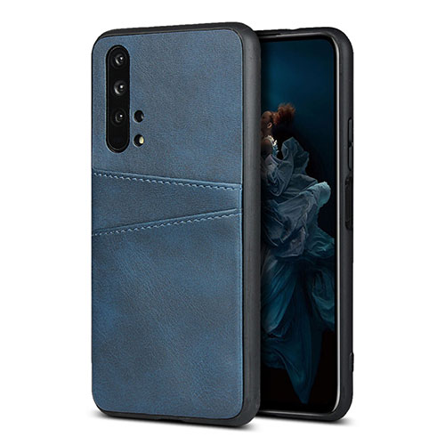 Soft Luxury Leather Snap On Case Cover R07 for Huawei Honor 20 Pro Blue