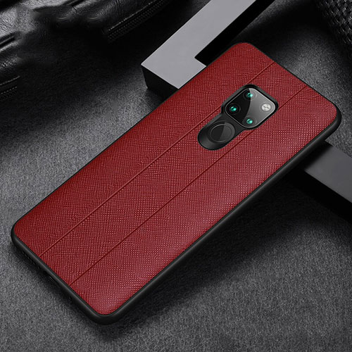 Soft Luxury Leather Snap On Case Cover R07 for Huawei Mate 20 X 5G Red