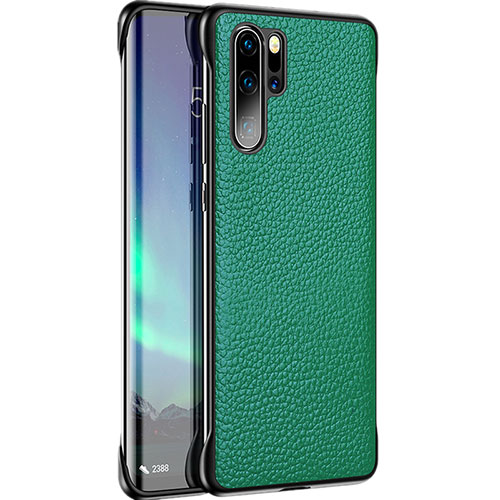 Soft Luxury Leather Snap On Case Cover R07 for Huawei P30 Pro New Edition Green