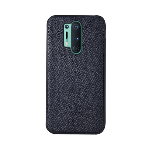 Soft Luxury Leather Snap On Case Cover R07 for OnePlus 8 Pro Black