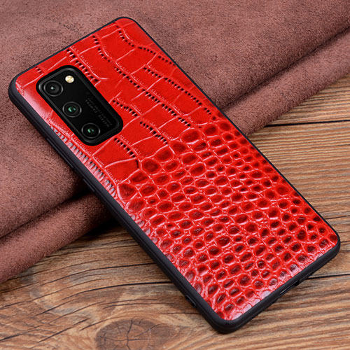 Soft Luxury Leather Snap On Case Cover R08 for Huawei Honor V30 Pro 5G Red