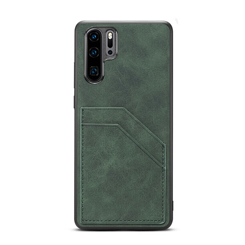 Soft Luxury Leather Snap On Case Cover R08 for Huawei P30 Pro Green