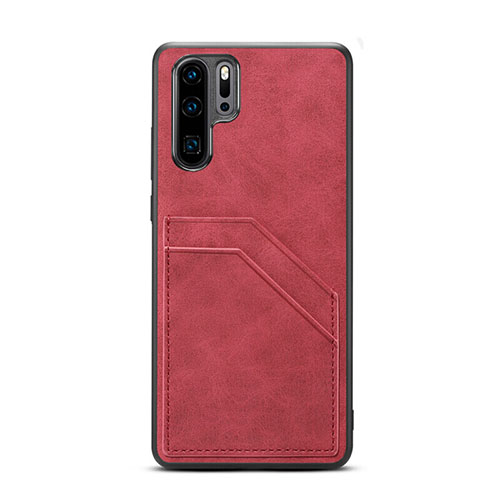 Soft Luxury Leather Snap On Case Cover R08 for Huawei P30 Pro New Edition Red