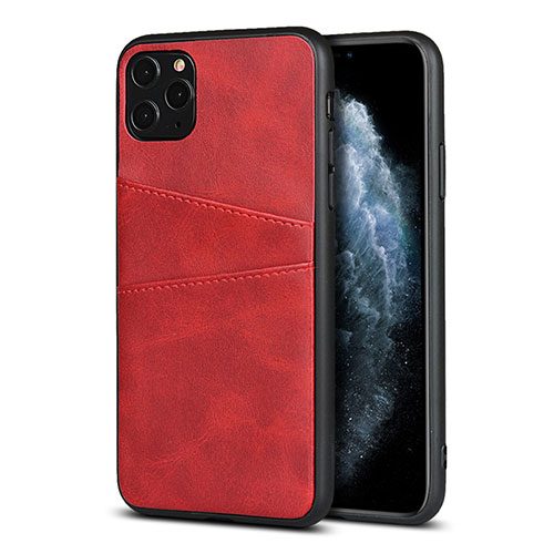 Soft Luxury Leather Snap On Case Cover R15 for Apple iPhone 11 Pro Max Red