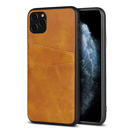 Soft Luxury Leather Snap On Case Cover R15 for Apple iPhone 11 Pro Orange