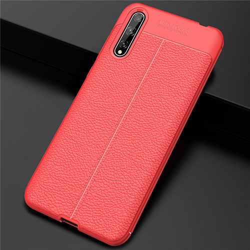 Soft Luxury Leather Snap On Case Cover S01 for Huawei Enjoy 10S Red