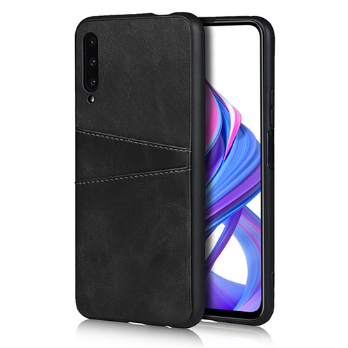 Soft Luxury Leather Snap On Case Cover S01 for Huawei Honor 9X Pro Black