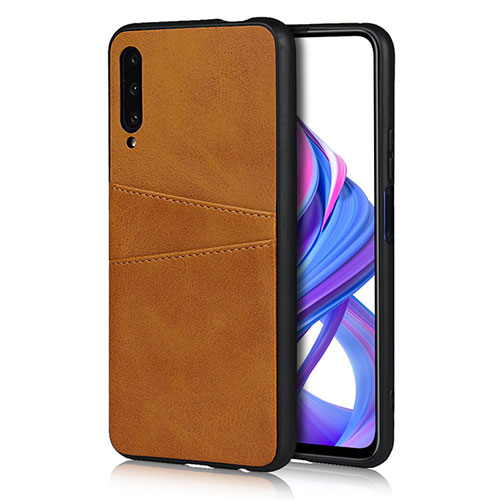 Soft Luxury Leather Snap On Case Cover S01 for Huawei P Smart Pro (2019) Orange