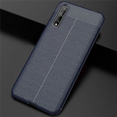 Soft Luxury Leather Snap On Case Cover S01 for Huawei P smart S Blue