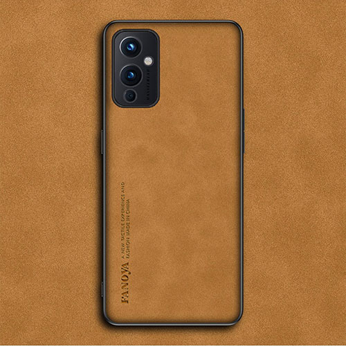 Soft Luxury Leather Snap On Case Cover S01 for OnePlus 9 5G Orange