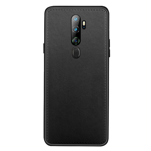 Soft Luxury Leather Snap On Case Cover S01 for Oppo A11 Black