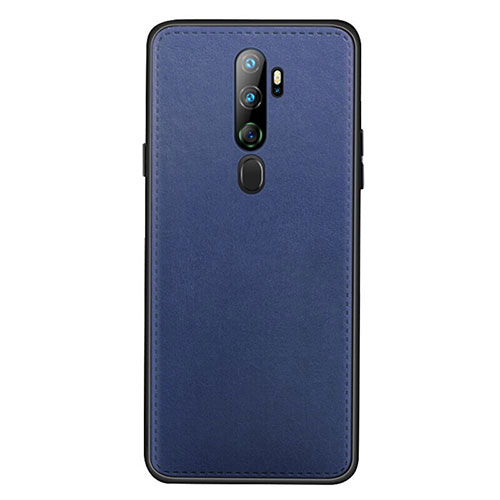 Soft Luxury Leather Snap On Case Cover S01 for Oppo A11 Blue