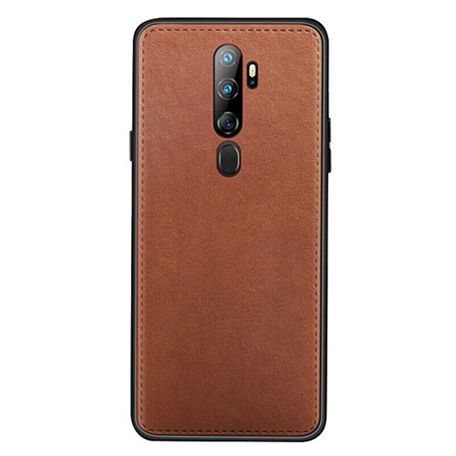 Soft Luxury Leather Snap On Case Cover S01 for Oppo A11 Brown