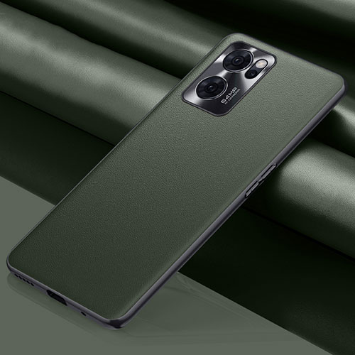 Soft Luxury Leather Snap On Case Cover S01 for Oppo Find X5 Lite 5G Green