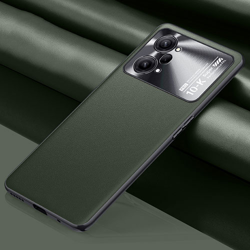 Soft Luxury Leather Snap On Case Cover S01 for Oppo K10 Pro 5G Army green