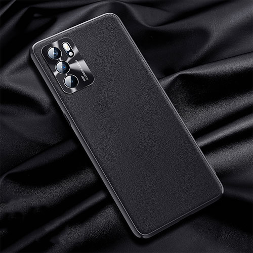 Soft Luxury Leather Snap On Case Cover S01 for Oppo Reno6 5G Black