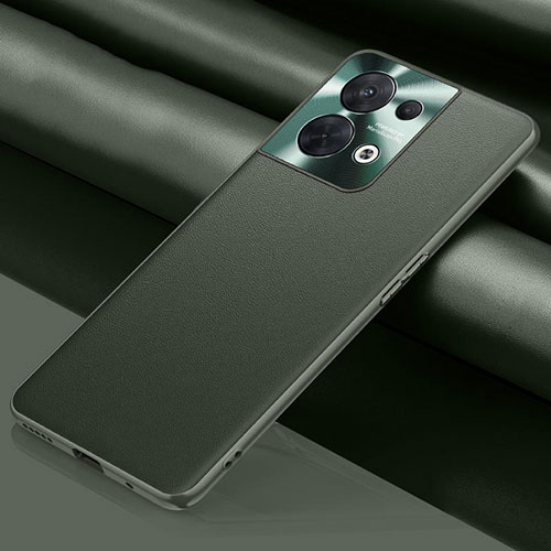 Soft Luxury Leather Snap On Case Cover S01 for Oppo Reno9 5G Green