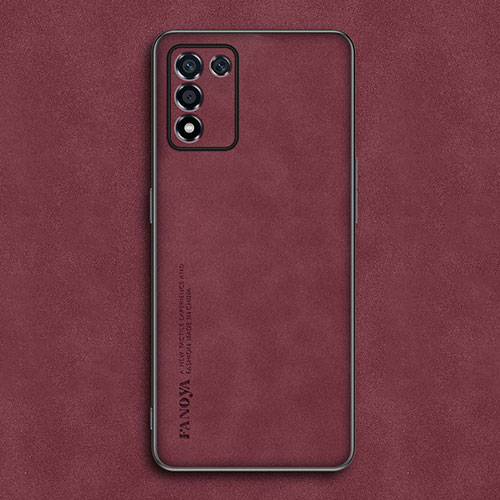 Soft Luxury Leather Snap On Case Cover S01 for Realme 9 SE 5G Red