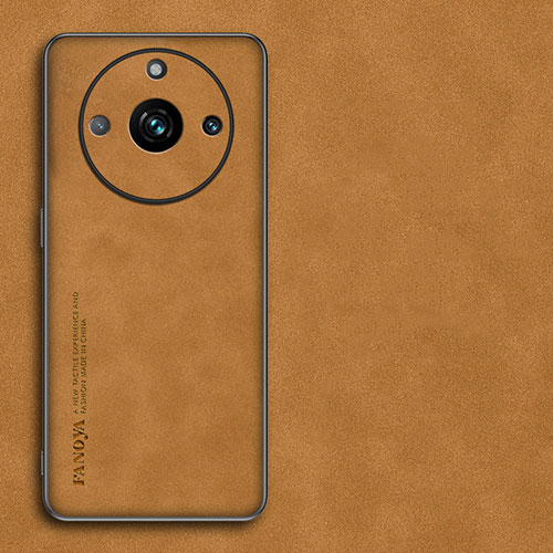 Soft Luxury Leather Snap On Case Cover S01 for Realme Narzo 60 Pro 5G Orange