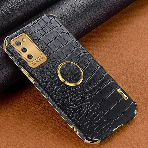 Soft Luxury Leather Snap On Case Cover S01 for Samsung Galaxy A02s Black