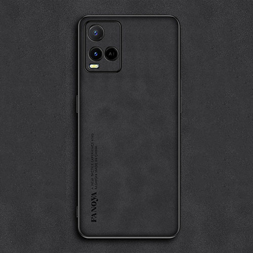 Soft Luxury Leather Snap On Case Cover S01 for Vivo Y21 Black